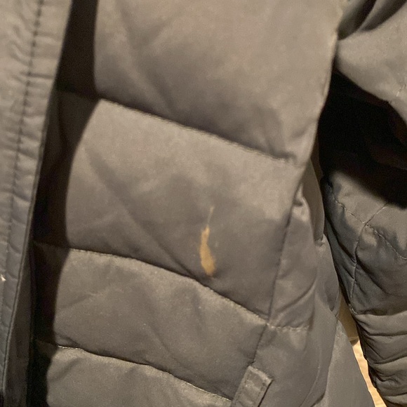 Abercrombie & Fitch grey puffer jacket fur-lined hood. Women size L. - Picture 3 of 4